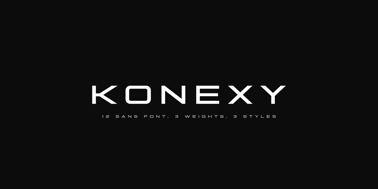 Przykład czcionki Konexy Bold Outline Italic